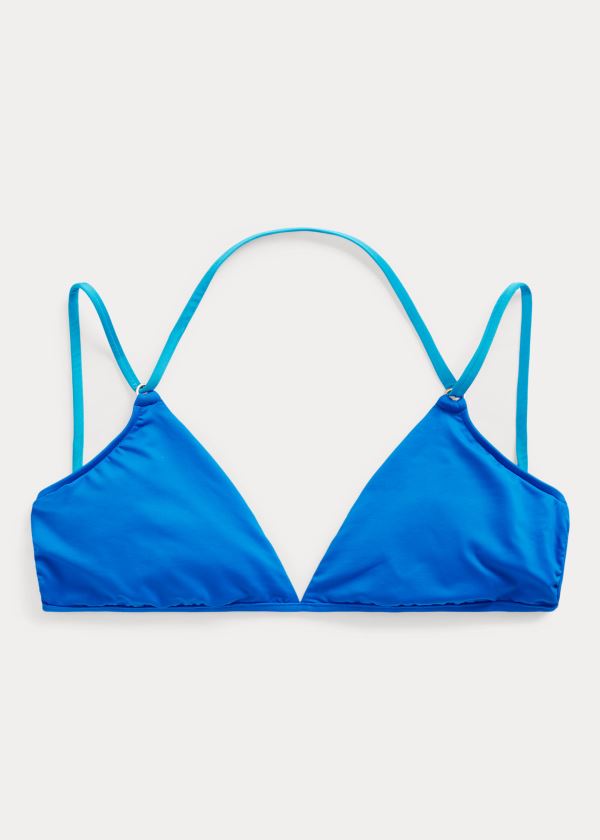 Top Bikini Polo Ralph Lauren Mujer Azules - Lace-Back - JQSEY4908